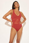 V-NECK MESH STRAPPY CROSS BACK 1 PC - BOMBSHELL BEAUTY