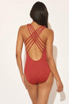 V-NECK MESH STRAPPY CROSS BACK 1 PC - BOMBSHELL BEAUTY