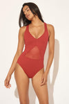 V-NECK MESH STRAPPY CROSS BACK 1 PC - BOMBSHELL BEAUTY