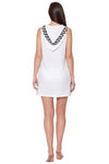 SLEEVELESS HOODIE DRESS - WHITE/BLACK