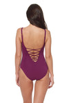 LACE DOWN GOLD 1 PC - CHERRY WINE