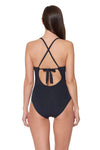 CROSS BACK HALTER 1 PC - BLACK