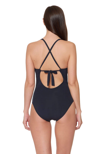 CROSS BACK HALTER 1 PC - BLACK