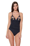 CROSS BACK HALTER 1 PC - BLACK