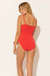 ONE SHOULDER TWIST 1 PC - SCARLET