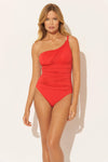 ONE SHOULDER TWIST 1 PC - SCARLET