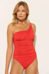 ONE SHOULDER TWIST 1 PC - SCARLET