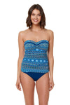 BANDEAU TANKINI TOP - NAVY MULTI