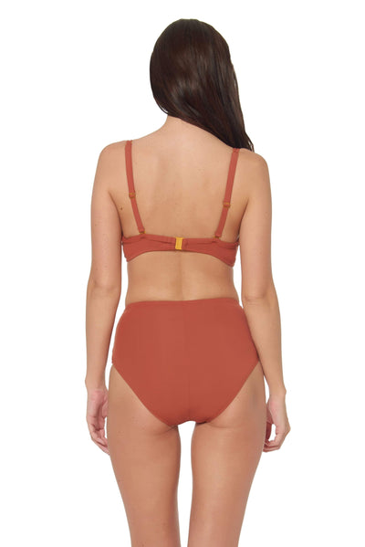 RUCHED U/W D CUP TOP - CINNAMON