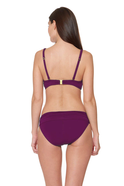 RUCHED U/W D CUP TOP - CHERRY WINE