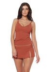 SCOOP NECK TANKINI TOP- CINNAMON