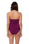 TWIST BANDEAU TANKINI TOP - CHERRY WINE
