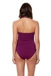 TWIST BANDEAU TANKINI TOP - CHERRY WINE