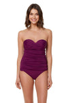 TWIST BANDEAU TANKINI TOP - CHERRY WINE