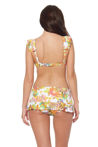 RUFFLE U/W TOP - WHITE MULTI