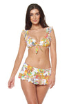 SKIRTED HIPSTER BOTTOMS - WHITE MULTI
