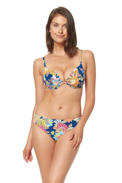 RUCHED BACK BOTTOMS - NAVY MULTI