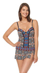 PLUNGE TANKINI TOP - SAFARI MULTI
